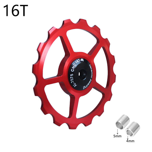 Växelhjul i aluminiumlegering för cykel, 10-17T, för mountainbike, hjul, lageruppsättning, reservdelar - röd 16T