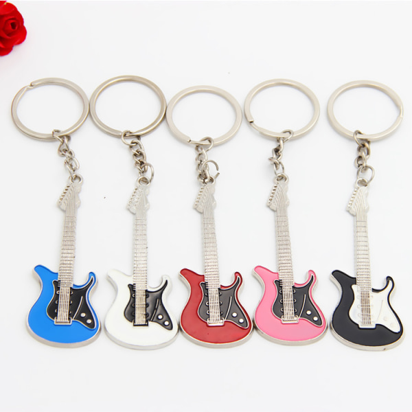 3PCS Fashion Metal Keychain Guitar Shape Pendant Key Chain Car K