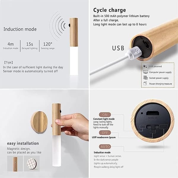 Set med 2 LED-trapplampor med rörelsesensor och batteridrift