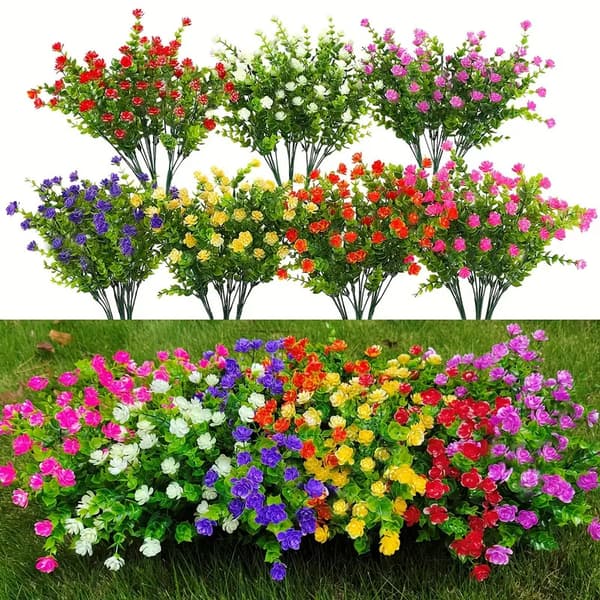 12 st Kvistar Simulerade Utomhusväxter Konstgjorda Blommor - Gula