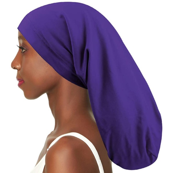 Satin Lined Sleep Caps For Braids-Purple