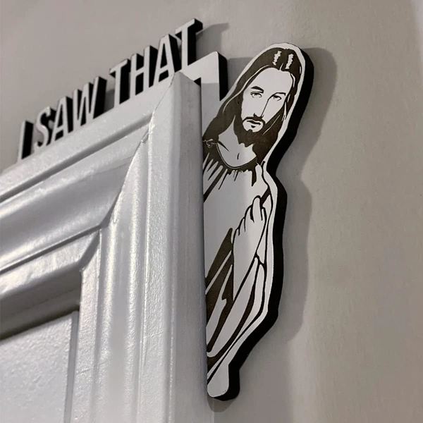 Dörrkarm Jag ser dig Jag såg att Jesus skylt Jag såg Jesus dörr sitt