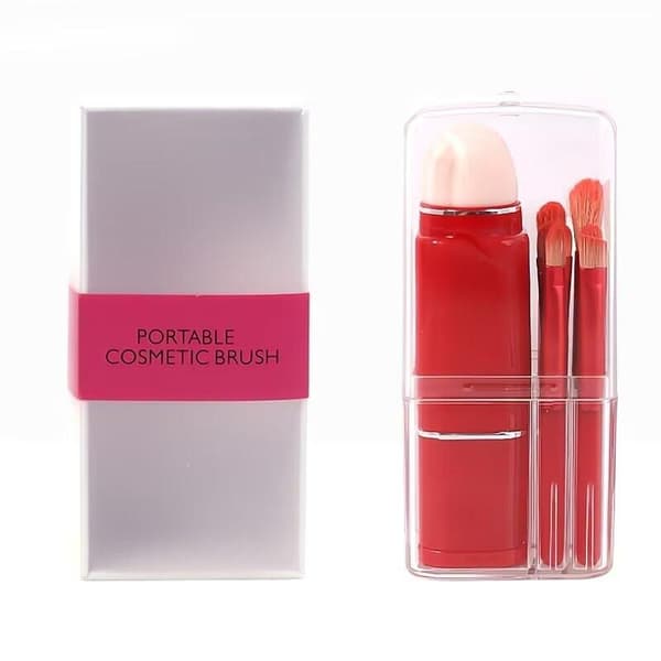Portabel Skönhetsverktyg Makeupborste Set - Burgunder