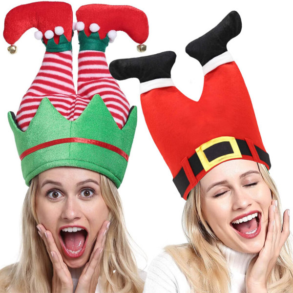 Santa Claus and Elf Hat with Feet for a Funny, Hilarious and Fes