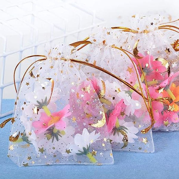 100 stk. Organzaposer (9 * 12 cm) Sukkerpose Smykkeposer Slikpose