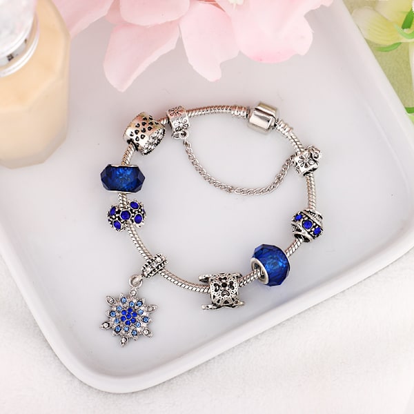Blå stjernehimmel armbånd DIY eventyr jul diamant innlagt