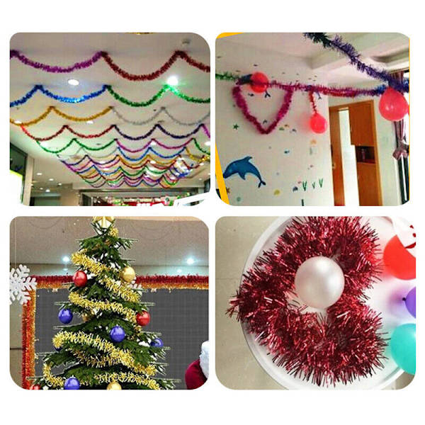 2M Luxury Thick Chunky Tinsel Foil Garland Party Holiday Xmas Pa