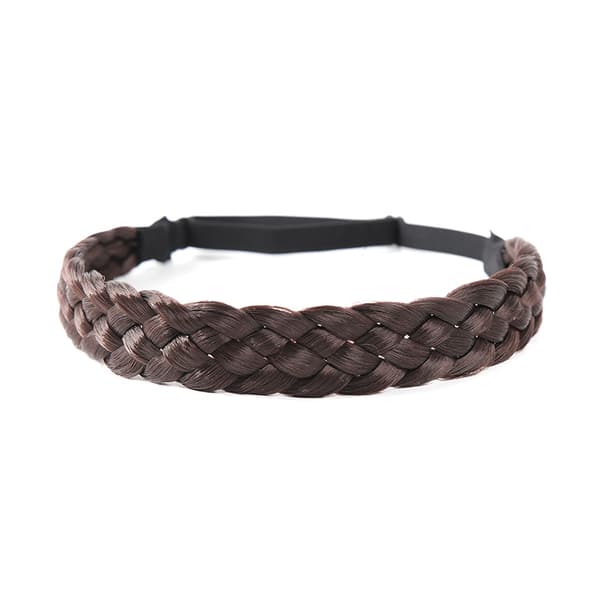 2PCS Flätad pannband, 5 trådar syntetiskt hår, Elastiskt pannband
