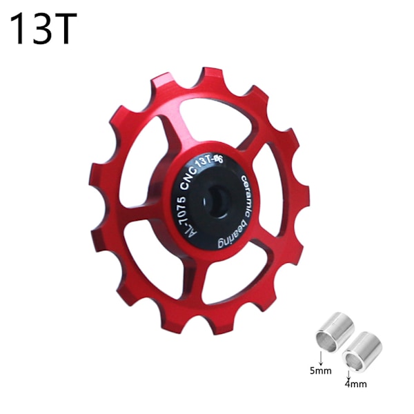 Växelhjul i aluminiumlegering för cykel, 10-17T, för mountainbike, hjul, lageruppsättning, reservdelar - röd 13T