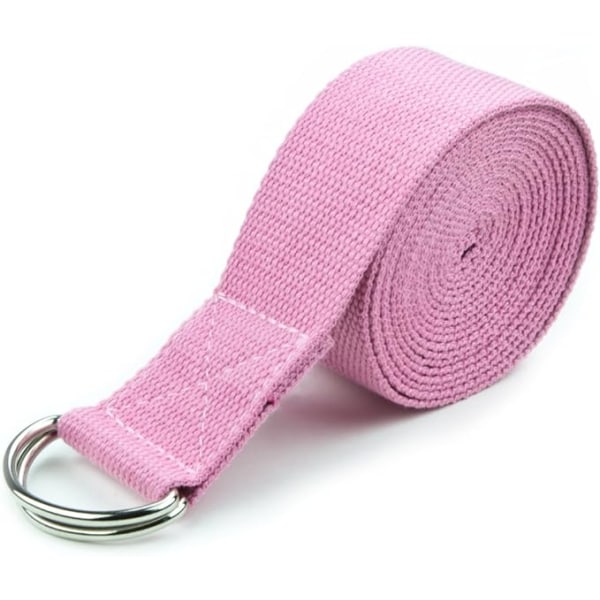 5,9ft ekstra lang bomuldsyogastropp med metal D-ring (Pink)