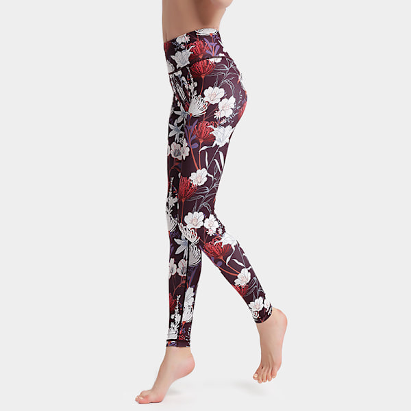 Damer Højtaljede Skinny Trykte Sports Fitness Yoga Bukser-HK281 XL
