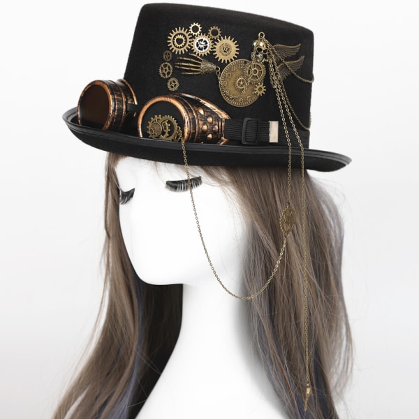 Steampunk Topplue Gear Gotiske Briller Retro Tung Industrilue H