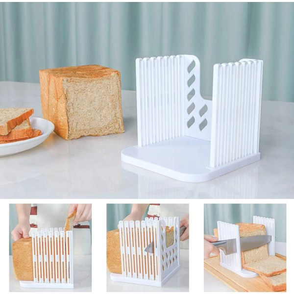 Brød Toast Bagel Sandwich Slicer Sammenklappelig Justerbar Tykkelse