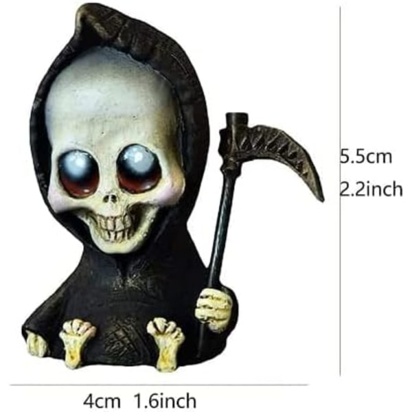 3 stk. Dødens Engel Ornamenter Halloween Dekoration Baby Reaper Statue