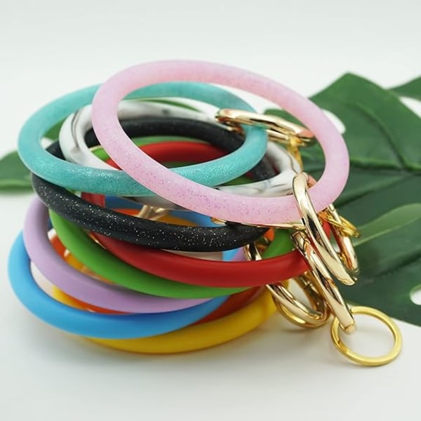 Silikon cirkel nyckelring handledsrem armband överdimensionerad nyckelring handledsrem
