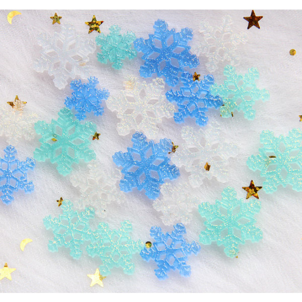50st Resin Translucent Snowflake Accessoarer DIY Smycken Mobil