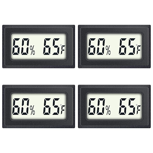 Reptil Termometer 4-pak Mini Fugtighedsmåler Hygrometer