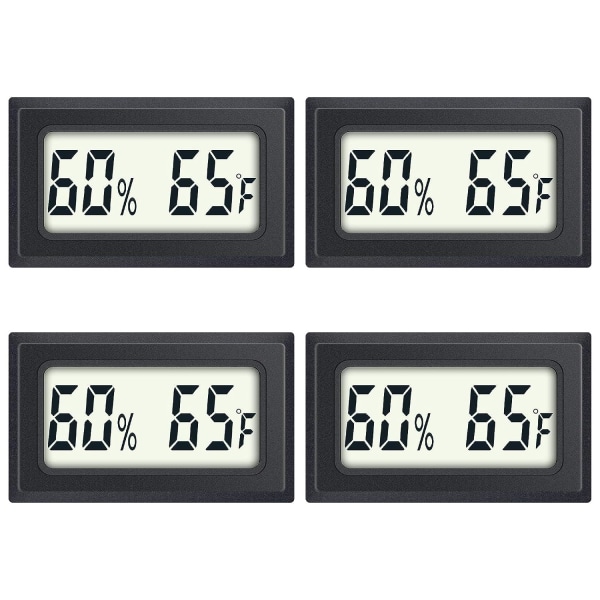 Reptiltermometer 4-pakke Mini Hygrometer Termometer