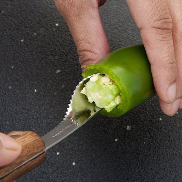 Tomat- og jalapenokjerner i rustfritt stål