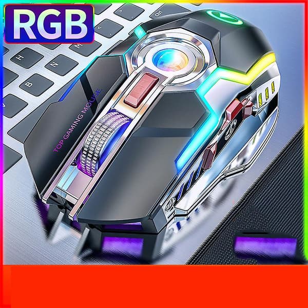 Ergonomisk trådløs RGB-baggrundsbelyst gamingmus til computer
