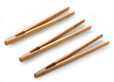 Bambustång, 18 cm, 1 st bambuplocktång, träbrödrostång