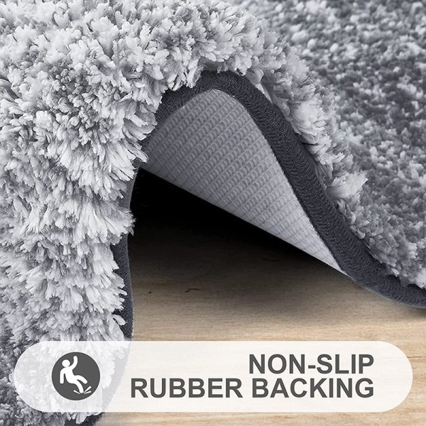 Baderomsteppe, Ekstra Myk og Absorberende Mikrofiber Badematte, Sklisikker Plysj Shaggy Badeteppe, Maskinvaskbar - Brun 50*80cm