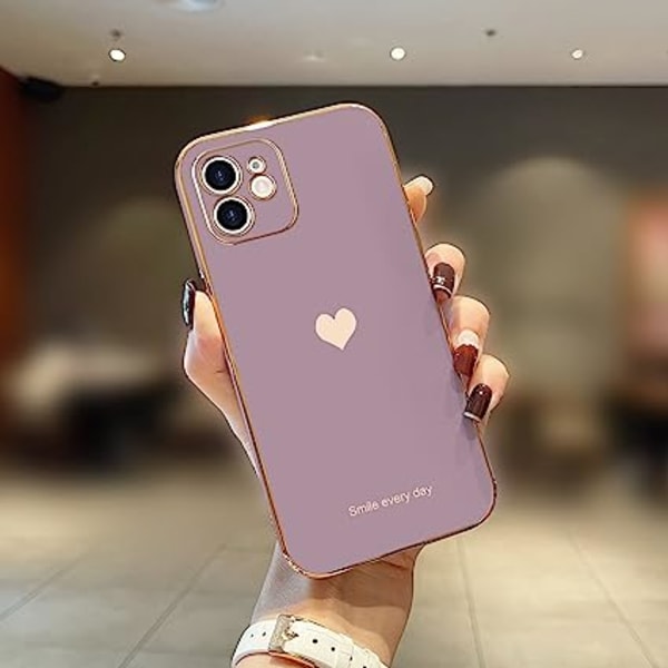 Kompatibel med iPhone 12 Love Pattern ridsefast etui