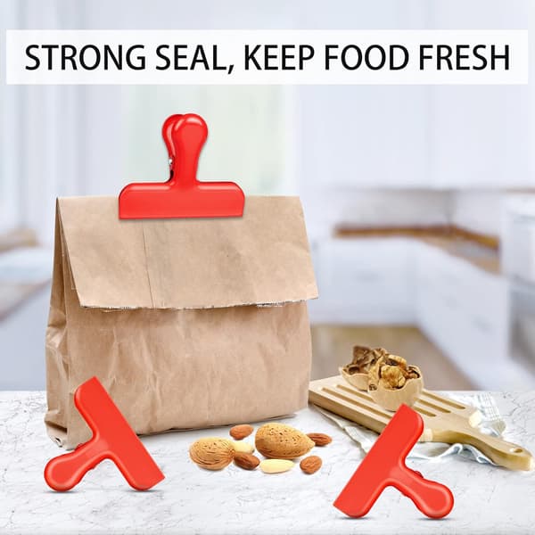 Bag Clips Heavy Duty Rustfritt Stål Chip Clips, Matpose Klips