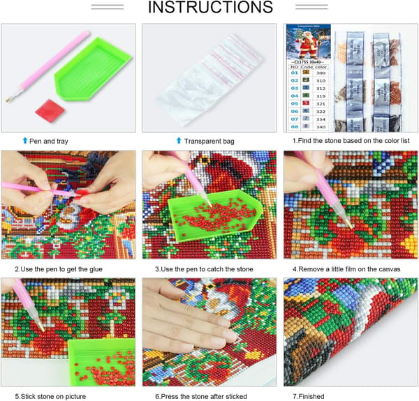 DIY 5D diamantmaleri sort kat digitalt sæt, voksenkorssting