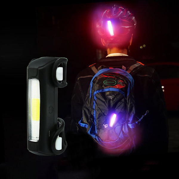 USB-opladningsbaglygte Advarselslys Silikonebaglygte Tre-co