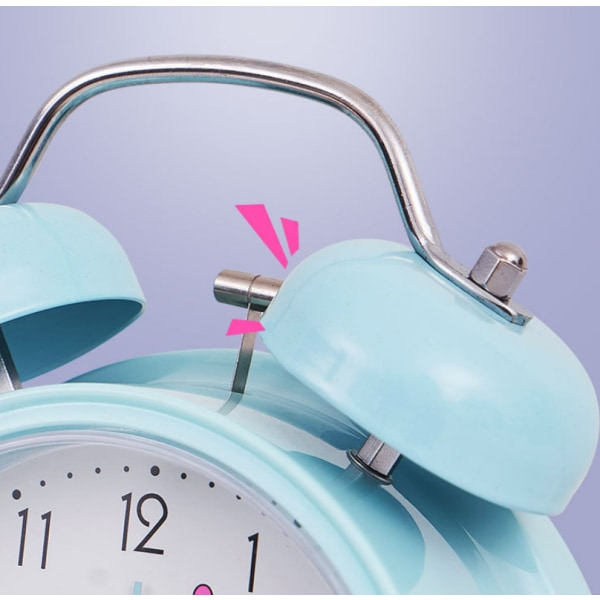 Söt studentväckarklocka Candy Color Bell Style Silent Bedside C