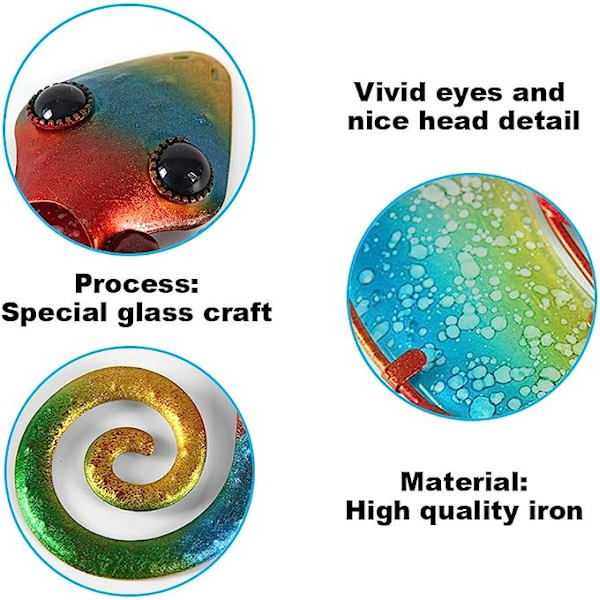 Metall Gecko Utendørs Veggdekor Firfisle Hagekunst Glass Henging