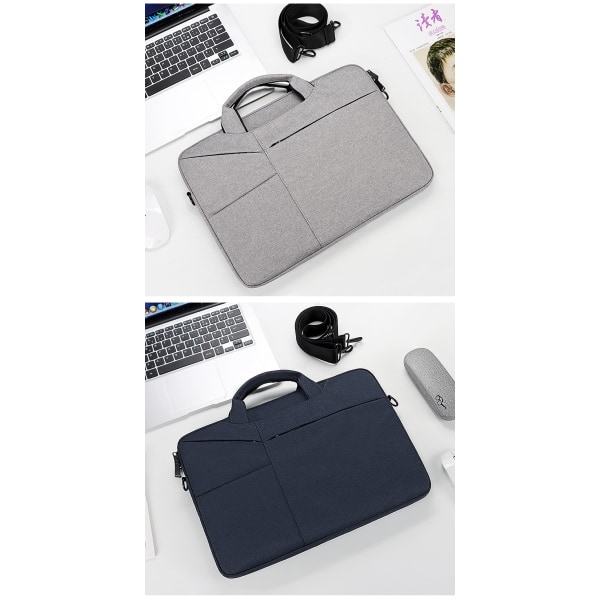 Håndholdt laptop taske med skulderrem 13,3-15,6 tommer Light grey 15.6 inch