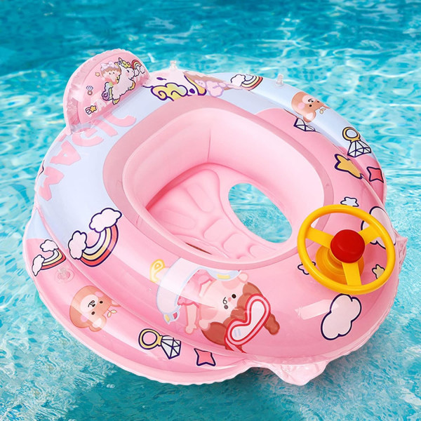 Baby Pool Float, Swimming Float, Oppblåsbar Baby Float med Stee