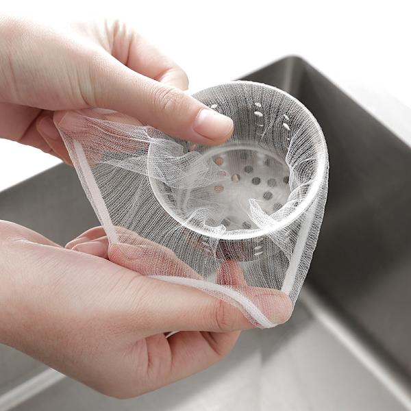 Kjøkkenvask Mesh Bag - 200 engangs Mesh Sink Bags - Sink Mes