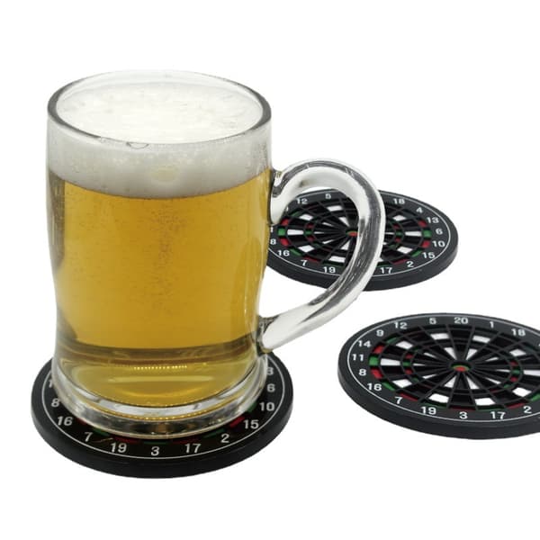 4 stk. Kreative ølbrikker Dartboard Kaffe Øl Te Brikker A