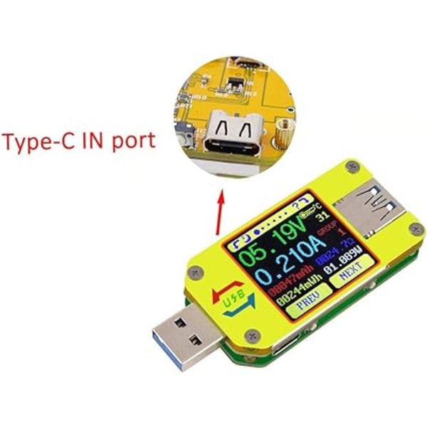 UM34C USB-mätare testare spänning ström Bluetooth batteri ström C