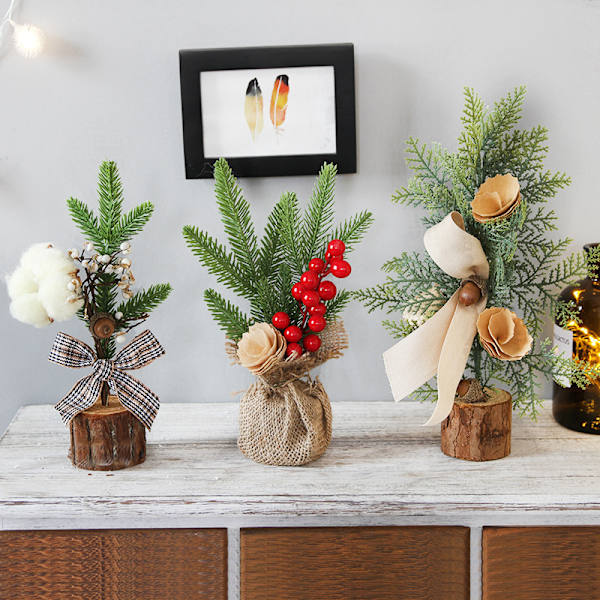 25cm Mini Kunstig Juletre, Bord Juletre