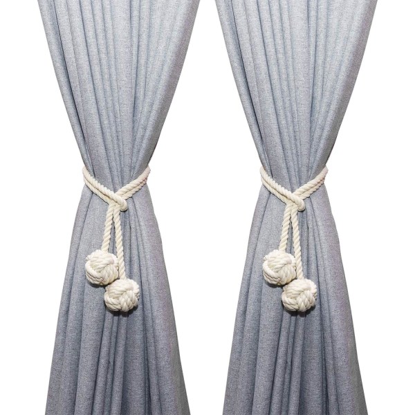 Handmade Curtain Tieback Cotton Cord Double Ball Curtain Buckle,