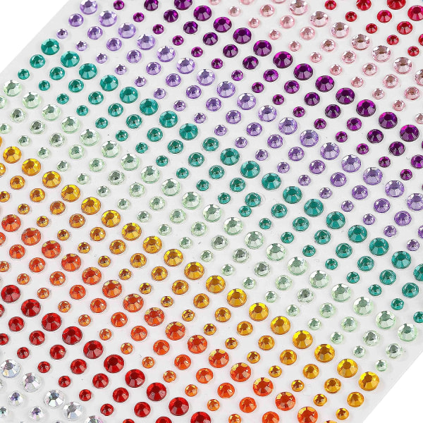 15 färger 900 bitar , strass klistermärken självhäftande ädelstenssmycken