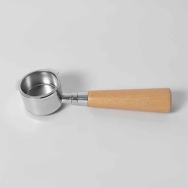 Kaffe maskin 304 rostfritt stål bottenlös handtag kaffemaskin tillbehör 51mm avtagbar massiv bokträ