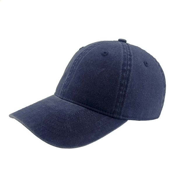 Justerbar vintage tvättad cap i bomull Blue