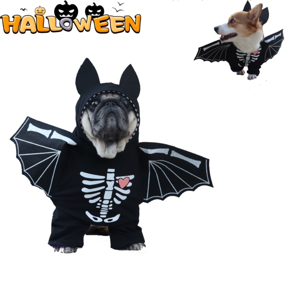 Halloween-kostumer til hunde, store flagermusvinger til hunde, kæledyrskostu