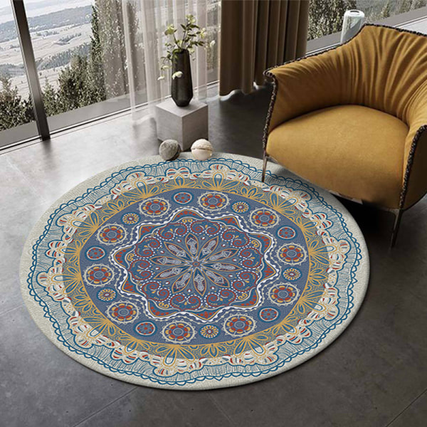 Maskintvättbar rund matta i bohemisk kristall - Style 12 100*100cm