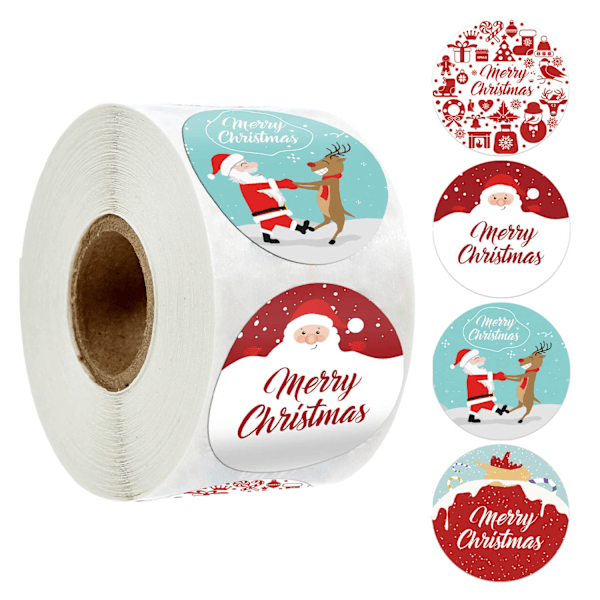 2Roll*1.5in Christmas Holiday Stickers，500 Labels Per Roll