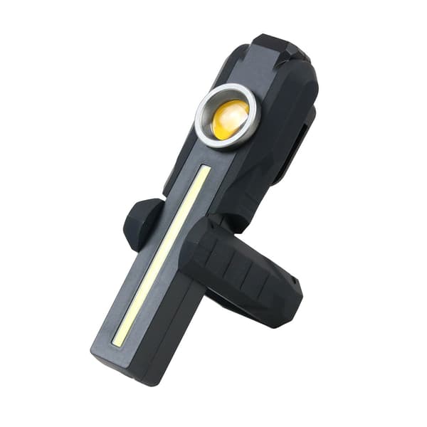 Foldbar lilla LED+COB lommelykt med magnet USB-lading Stro