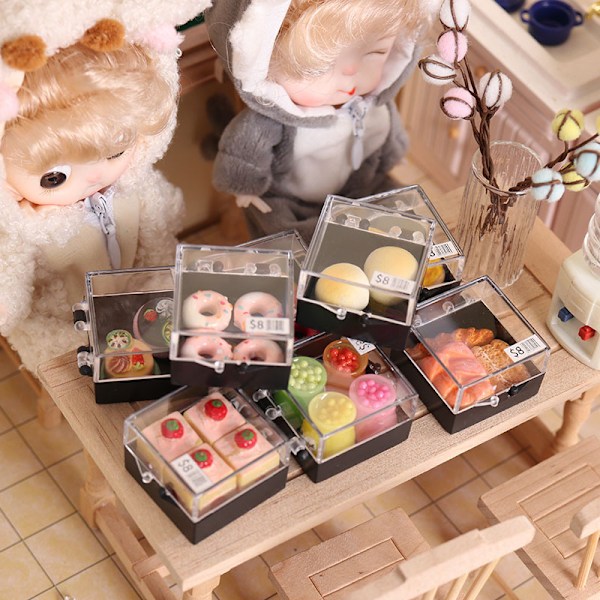 10 miniatyrdockhustillbehör mini modell ob11 tårtdessert (3cm)