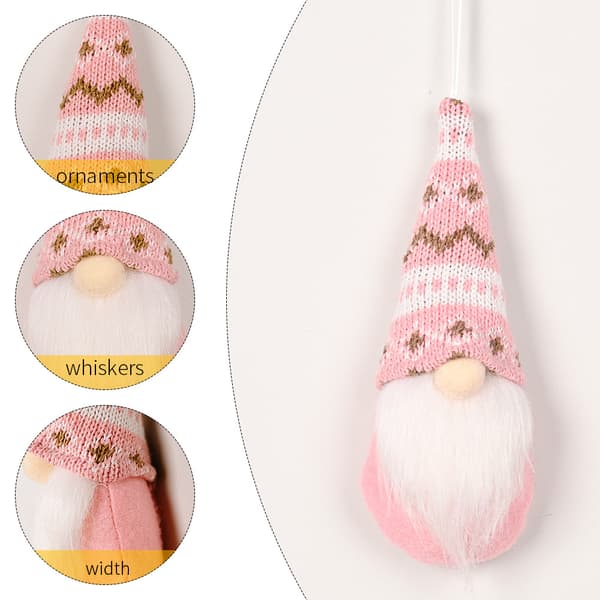 3 stk. Pink Julepynt Jule Rudolph Strikkede Hat Sm