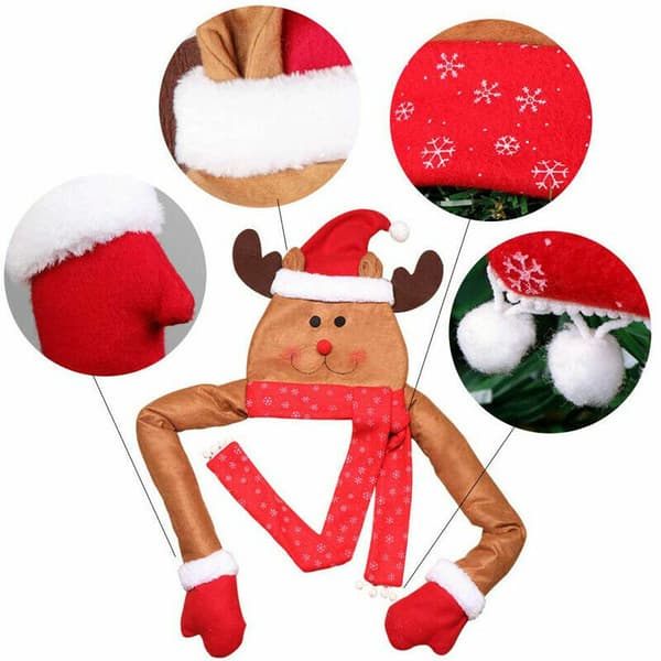 Julgransdekoration i tyg - Tomte, älg, snögubbe