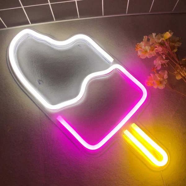 Popsicle Neon Skilt - USB-drevet 3D Kunst LED Neon Lys til Soveværelse